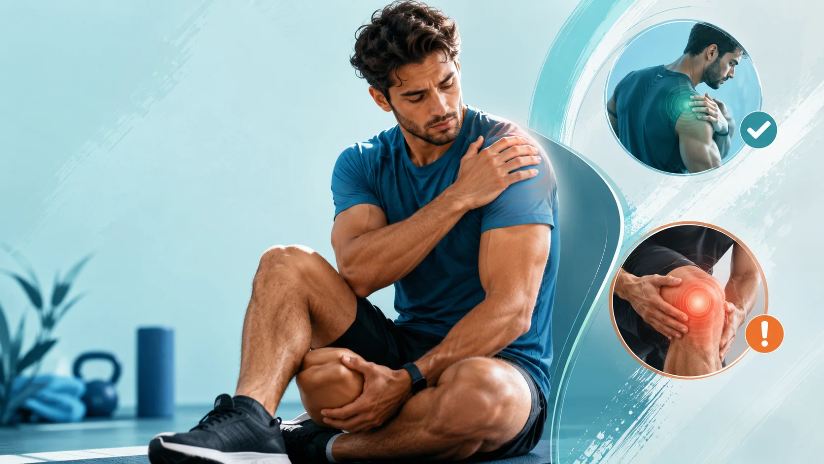 ورزشکار در حال بررسی درد عضله پا پس از تمرین